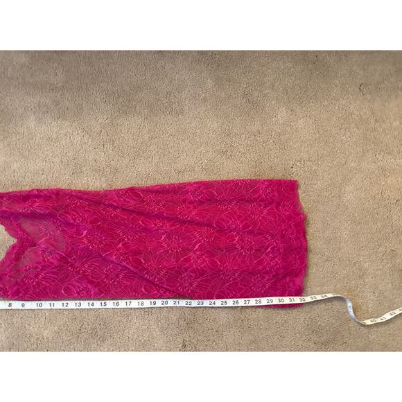 Victoria's Secret Hot Pink Lace Slip Medium Sheer Lingerie Y2K Valentine's - Picture 5 of 8